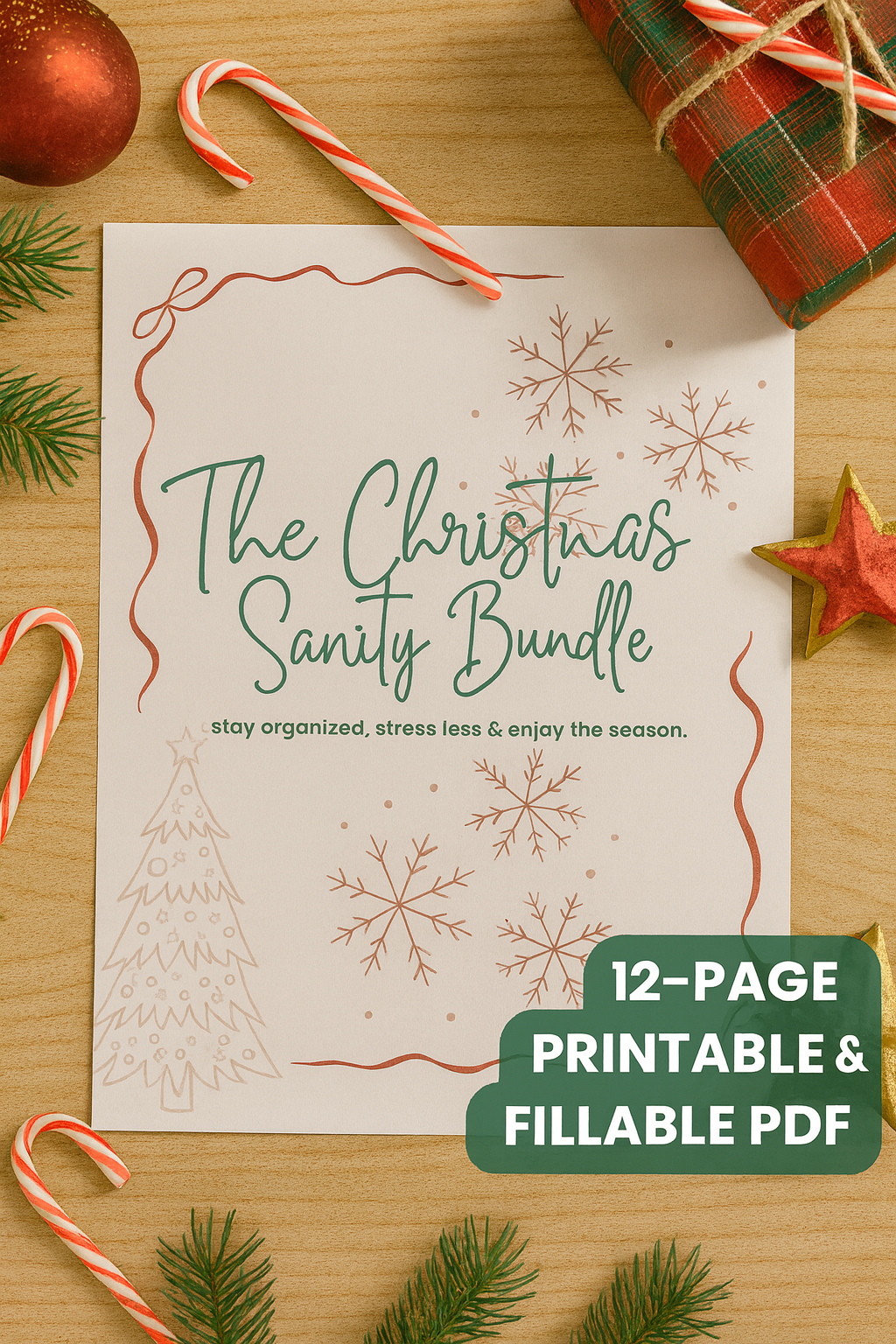 Christmas Planner Bundle: Holiday Budget, Meal, Gift Tracker (Printable PDF & Digital Fillable)