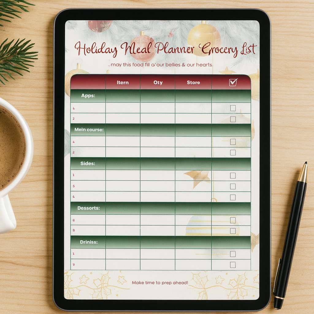 Christmas Planner Bundle: Holiday Budget, Meal, Gift Tracker (Printable PDF & Digital Fillable)