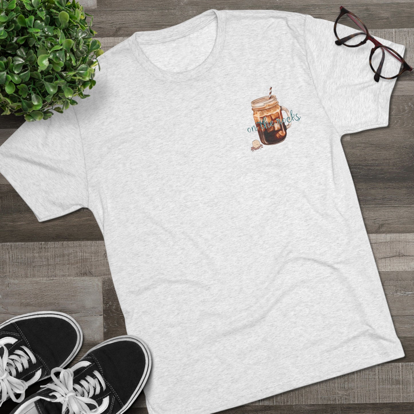 On The Rocks - Iced Coffee - Unisex Tri-Blend Crew Tee