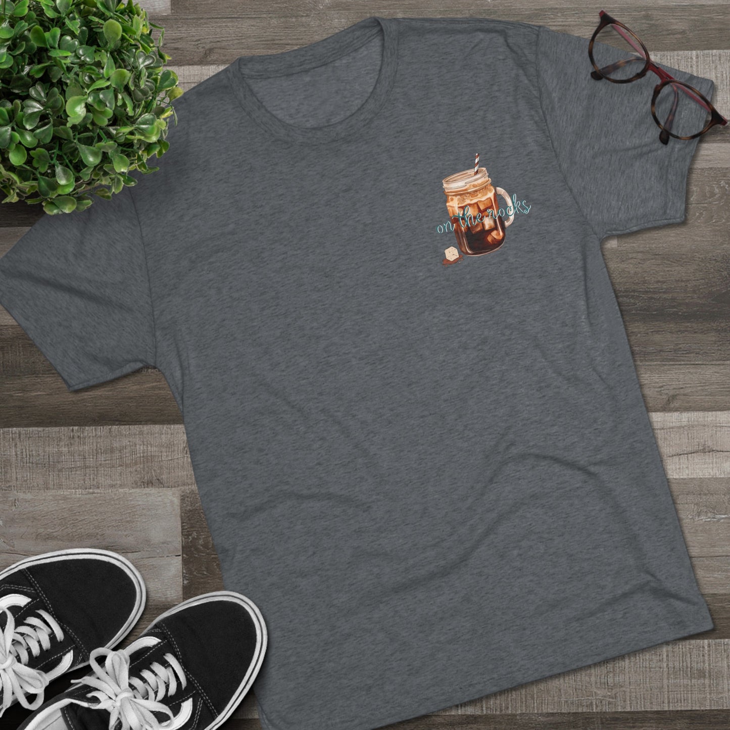 On The Rocks - Iced Coffee - Unisex Tri-Blend Crew Tee