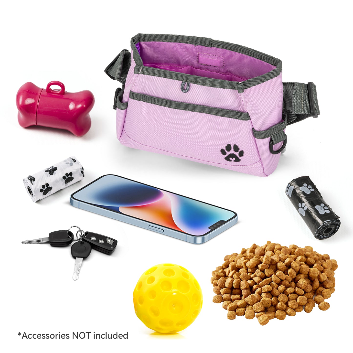 Custom Designed Dog Treat Pouch - Features Magnetic Closure, Adjustable Belt, Large Capacity with Multiple Ways to Wear