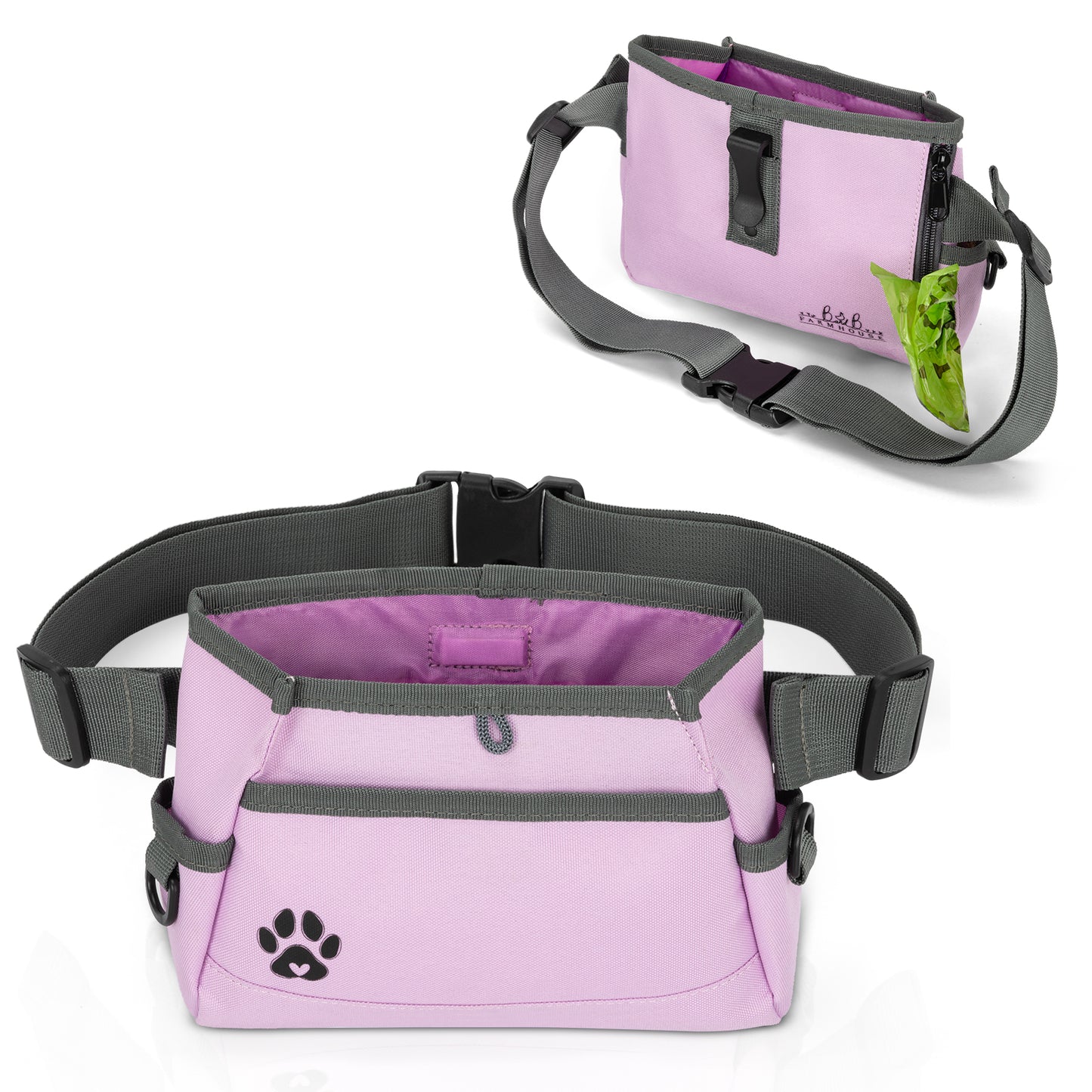 Custom Designed Dog Treat Pouch - Features Magnetic Closure, Adjustable Belt, Large Capacity with Multiple Ways to Wear