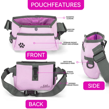 Custom Designed Dog Treat Pouch - Features Magnetic Closure, Adjustable Belt, Large Capacity with Multiple Ways to Wear