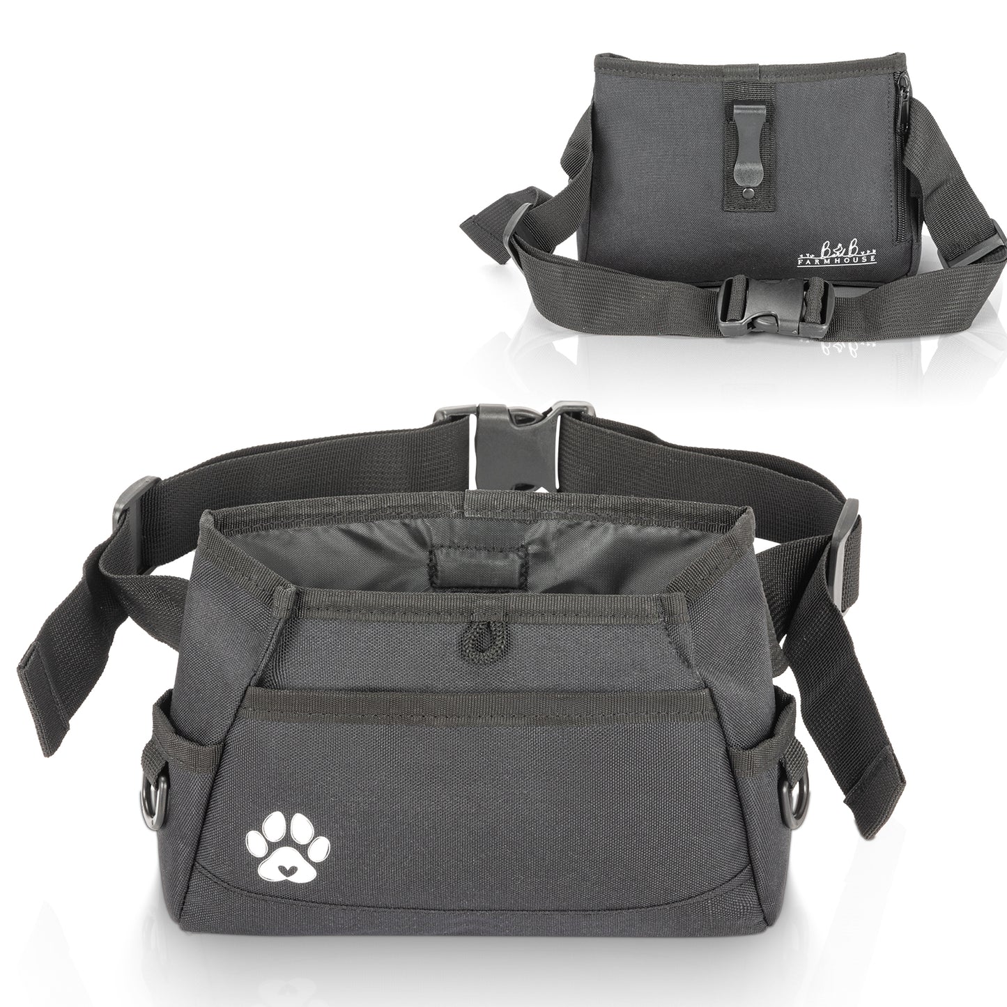 Dog Treat Pouch - Custom Designed Features Magnetic Closure, Adjustable Belt, Large Capacity with Multiple Ways to Wear