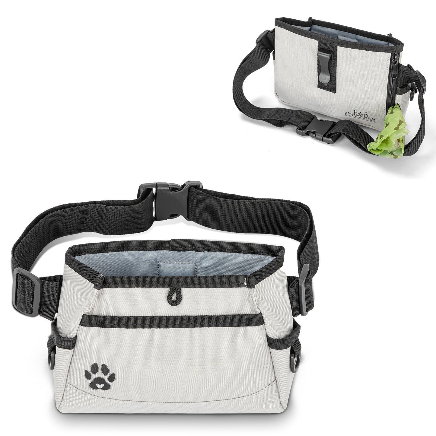 Dog Treat Pouch - Custom Designed Features Magnetic Closure, Adjustable Belt, Large Capacity with Multiple Ways to Wear