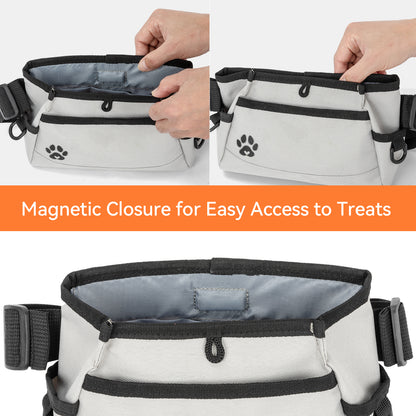 Dog Treat Pouch - Custom Designed Features Magnetic Closure, Adjustable Belt, Large Capacity with Multiple Ways to Wear