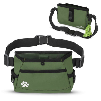 Custom Designed Dog Treat Pouch - Features Magnetic Closure, Adjustable Belt, Large Capacity with Multiple Ways to Wear