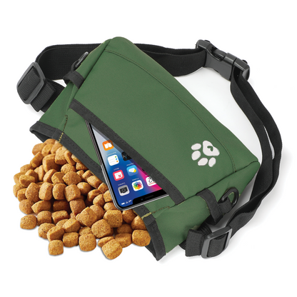 Custom Designed Dog Treat Pouch - Features Magnetic Closure, Large Capacity Fanny Pack Style for Hands-free Walking - Multiple Ways to Wear