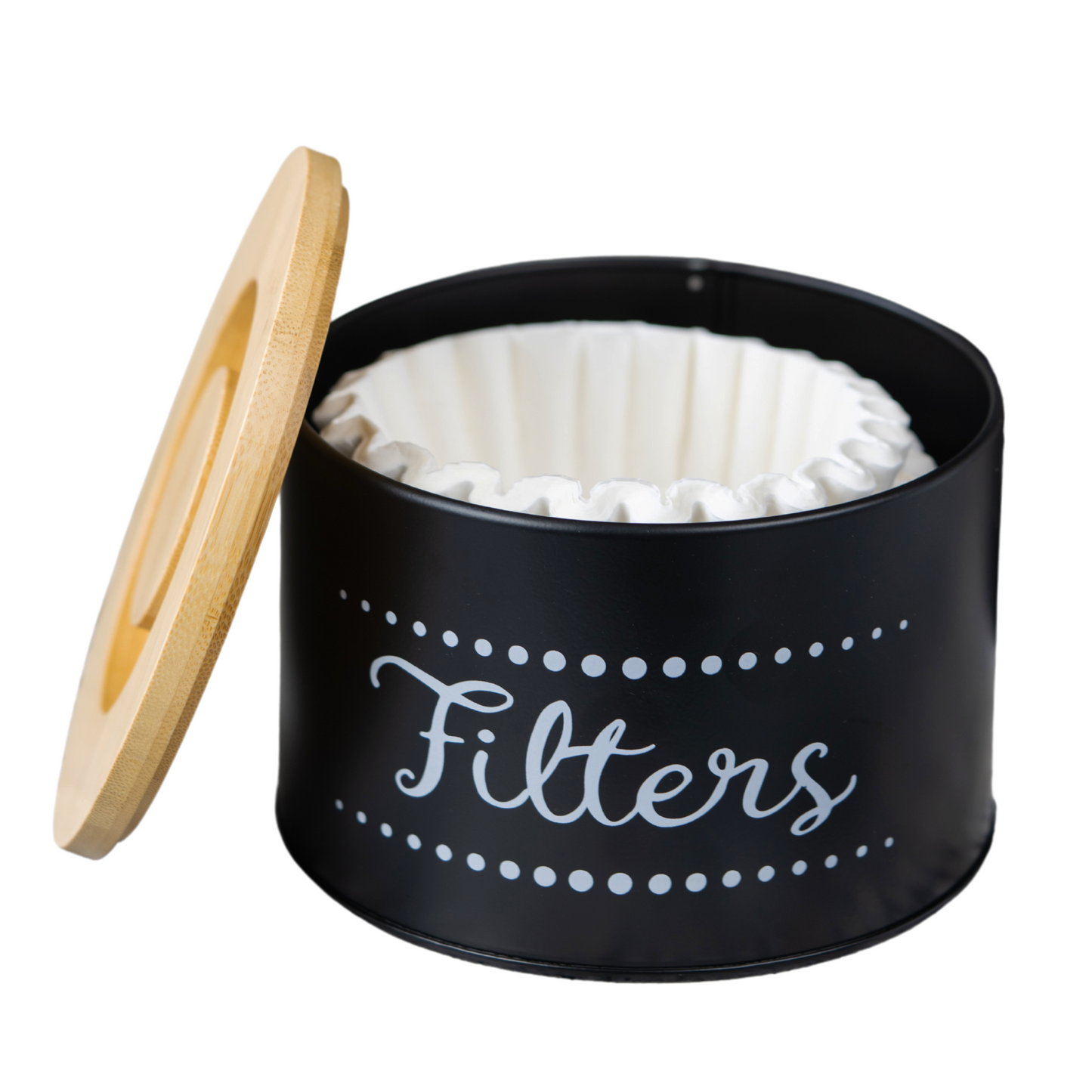 Coffee Filter Holder with Bamboo Lid for Coffee Bar Organization