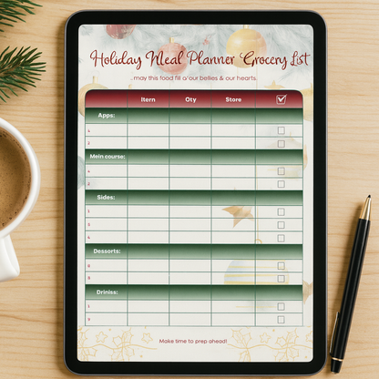 Christmas Planner Bundle: Holiday Budget, Meal, Gift Tracker (Printable PDF & Digital Fillable)