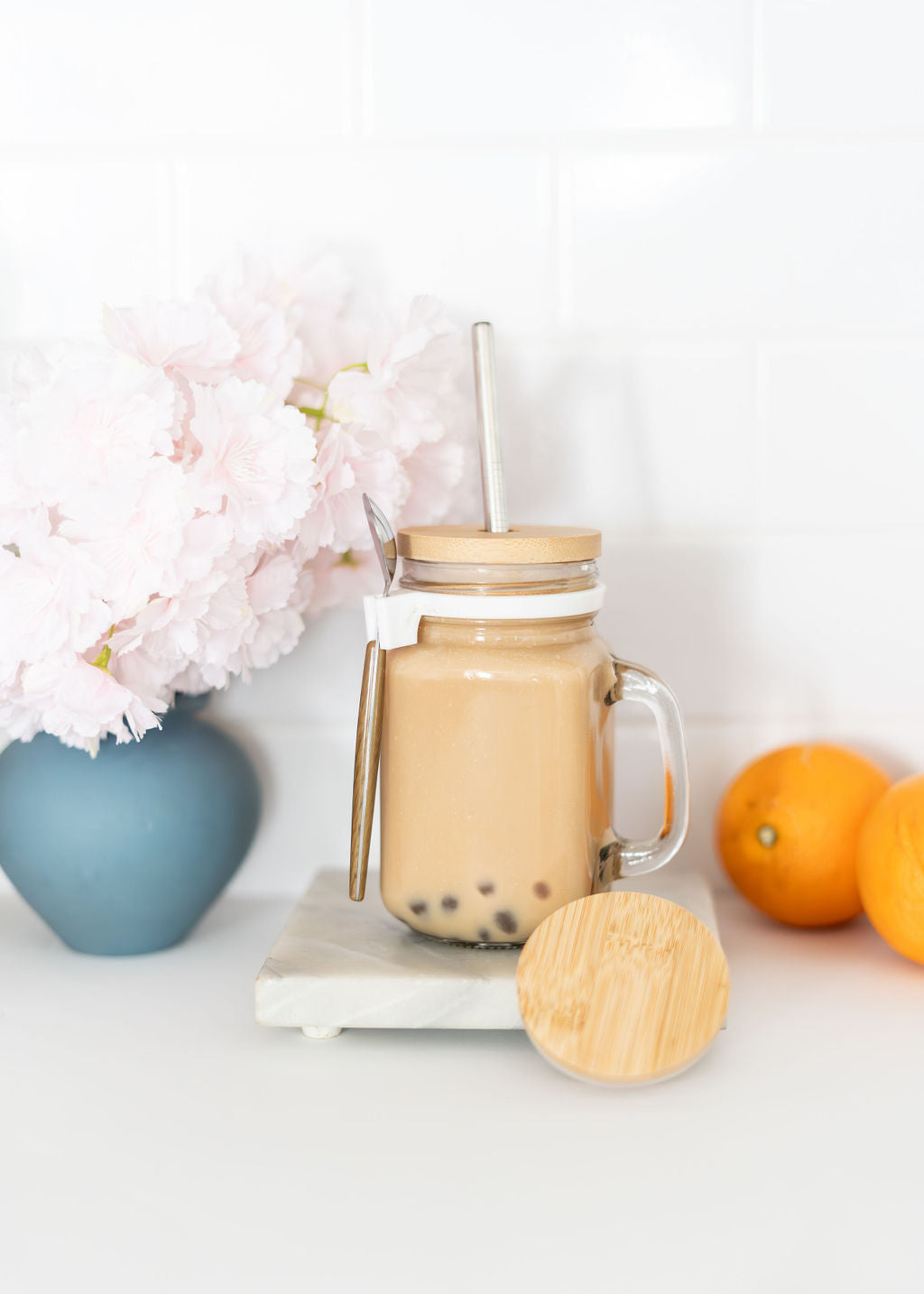 Mason Jar Bundle! Overnight Oats Containers w. Lids & Spoons PLUS Drinking Lids with Straw Holes & Straws