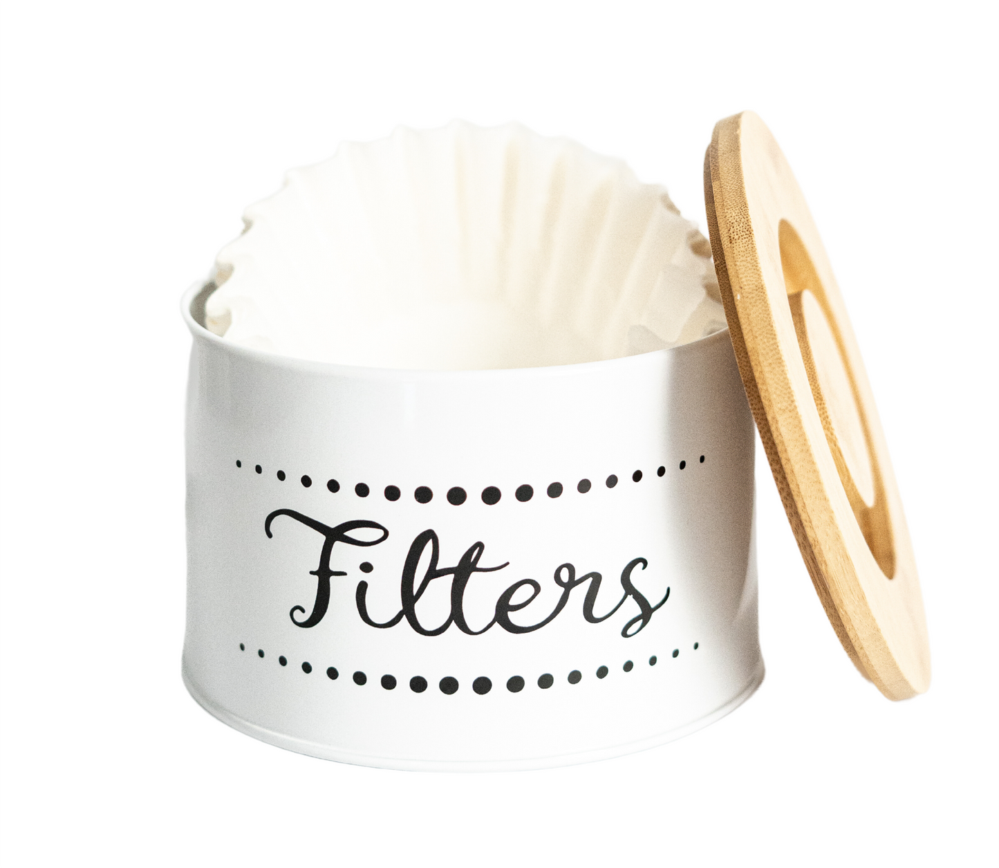 Coffee Filter Holder with Bamboo Lid for Coffee Bar Organization