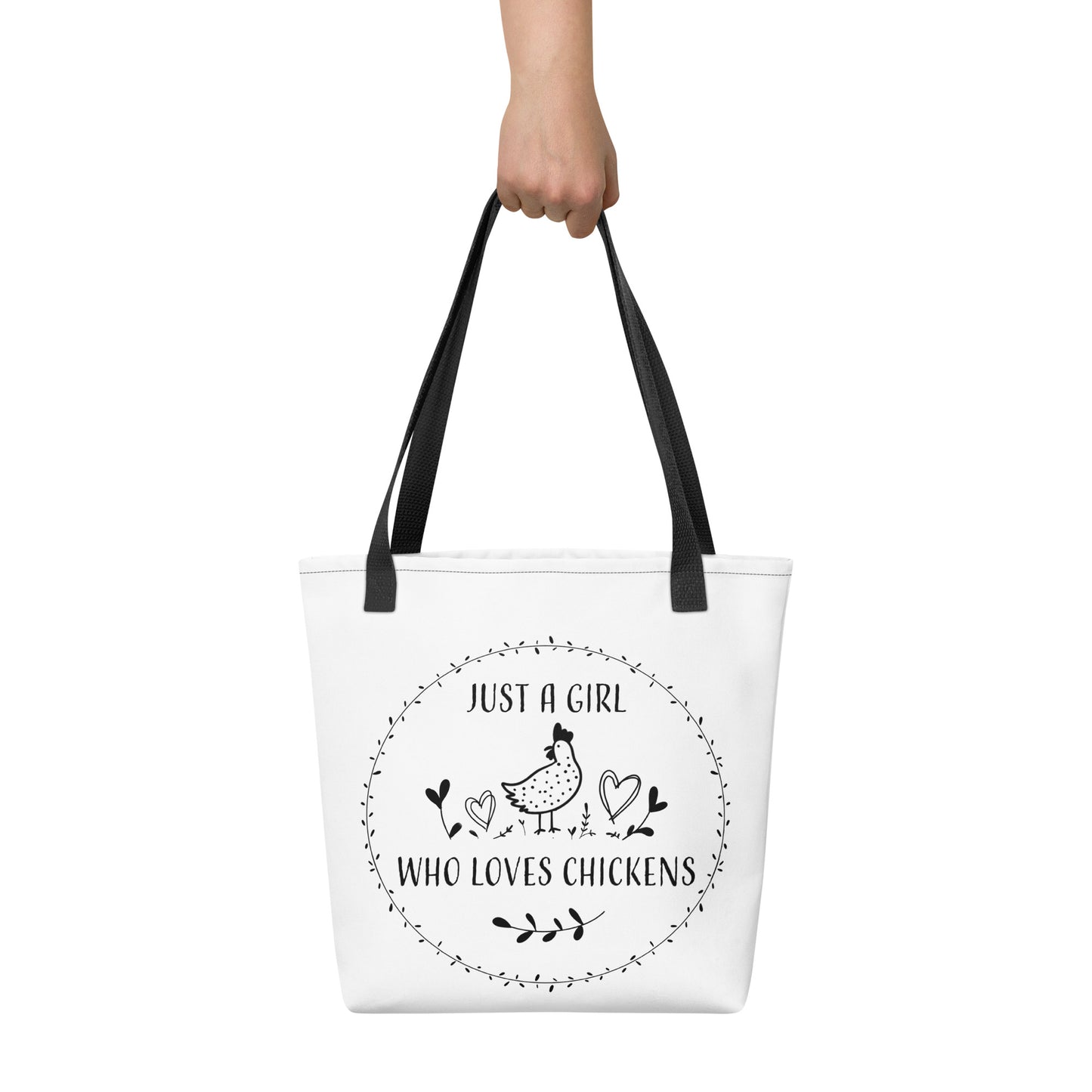 Just A Girl Who Loves Chickens Tote Bag by B&B Farmhouse