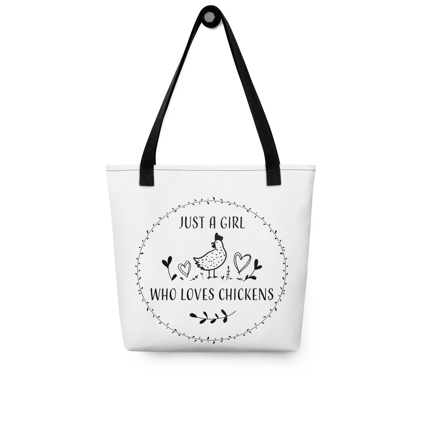 Just A Girl Who Loves Chickens Tote Bag by B&B Farmhouse