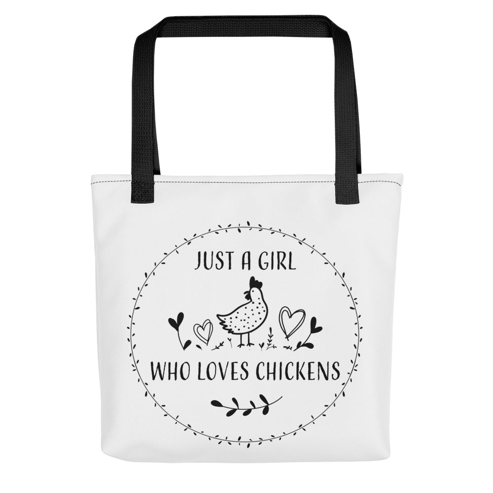 Just A Girl Who Loves Chickens Tote Bag by B&B Farmhouse