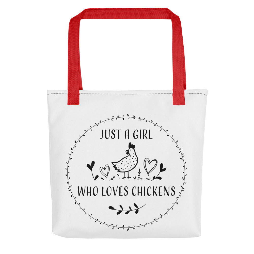 Just A Girl Who Loves Chickens Tote Bag by B&B Farmhouse