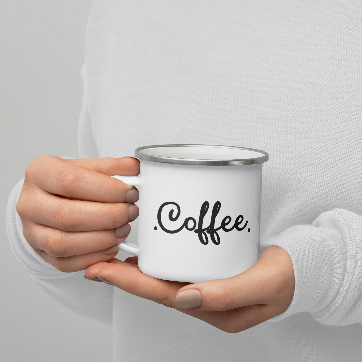 Enamel .Coffee. Mug - 12 oz Perfect for Camping