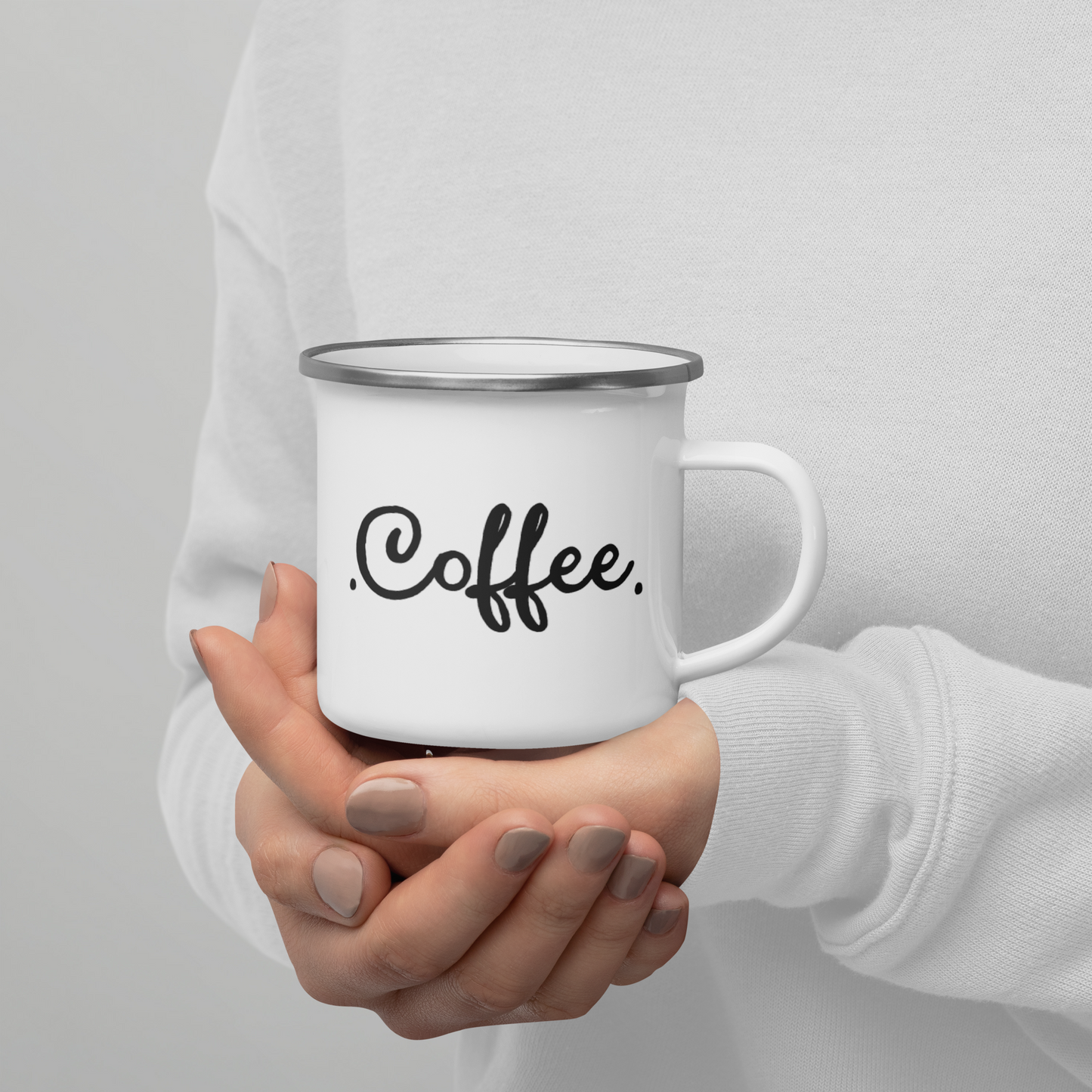 Enamel .Coffee. Mug - 12 oz Perfect for Camping