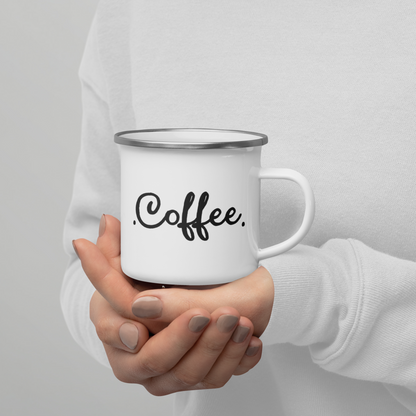 Enamel .Coffee. Mug - 12 oz Perfect for Camping