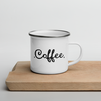 Enamel .Coffee. Mug - 12 oz Perfect for Camping