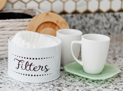 Coffee Filter Holder with Bamboo Lid for Coffee Bar Organization