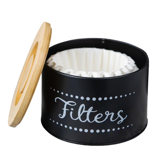 Coffee Filter Holder w. Bamboo Lid - Keep Your Coffee Station Organized