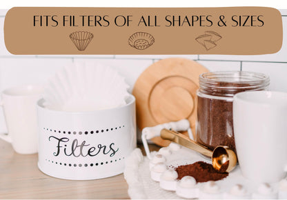 Coffee Filter Holder w. Bamboo Lid - Keep Your Coffee Station Organized
