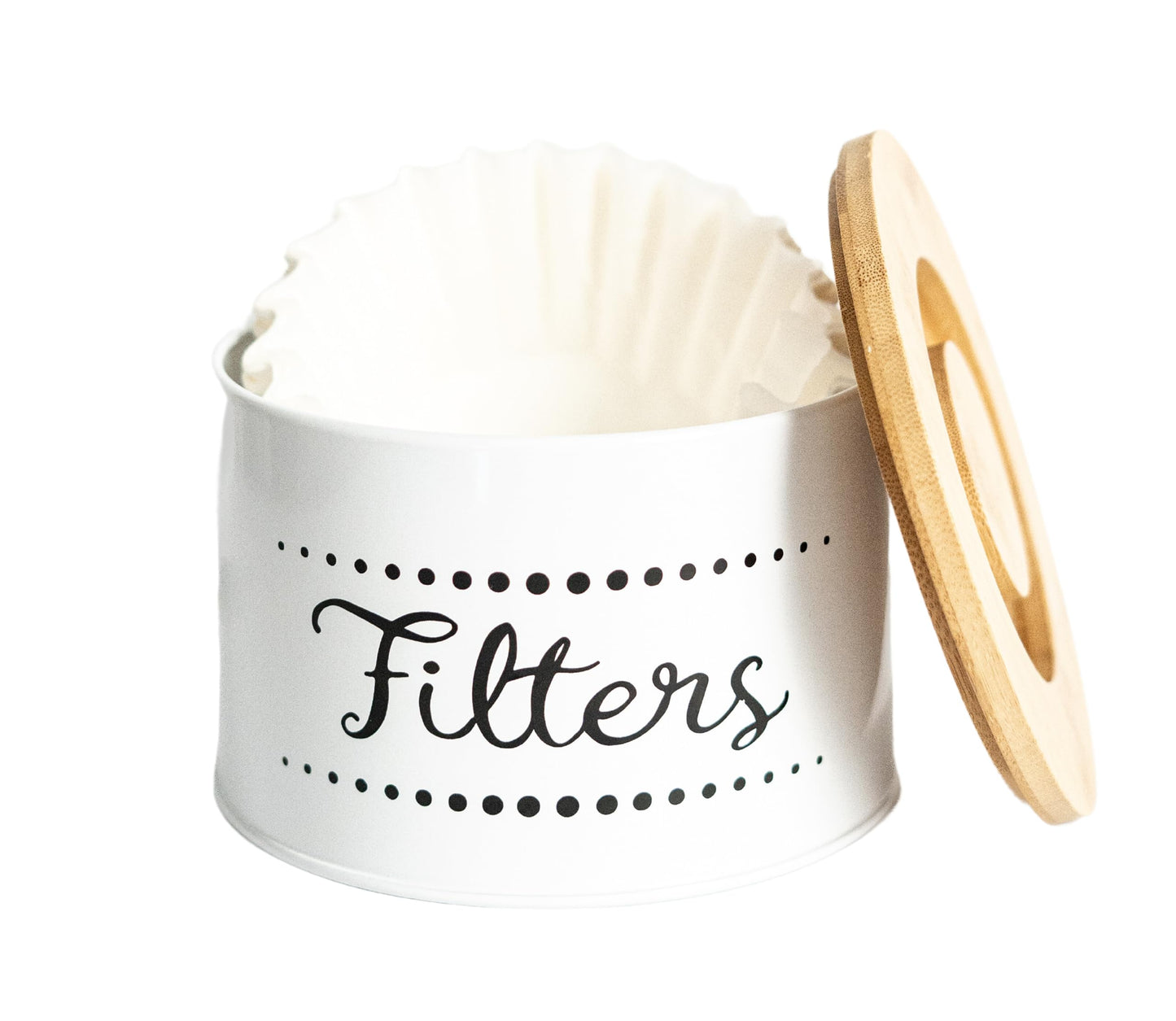 Coffee Filter Holder w. Bamboo Lid - Keep Your Coffee Station Organized